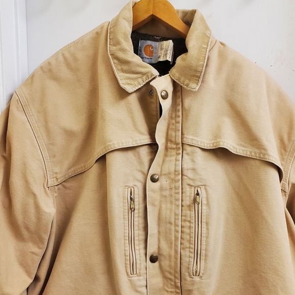 🤩Rare vintage CARHARTT flannel fleece lined canvas jacket size mens XL - Picture 3 of 8